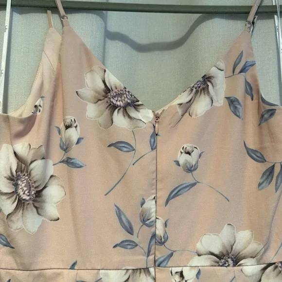 Lulu's Pink Floral Mini Romper Dress - Picture 5 of 9